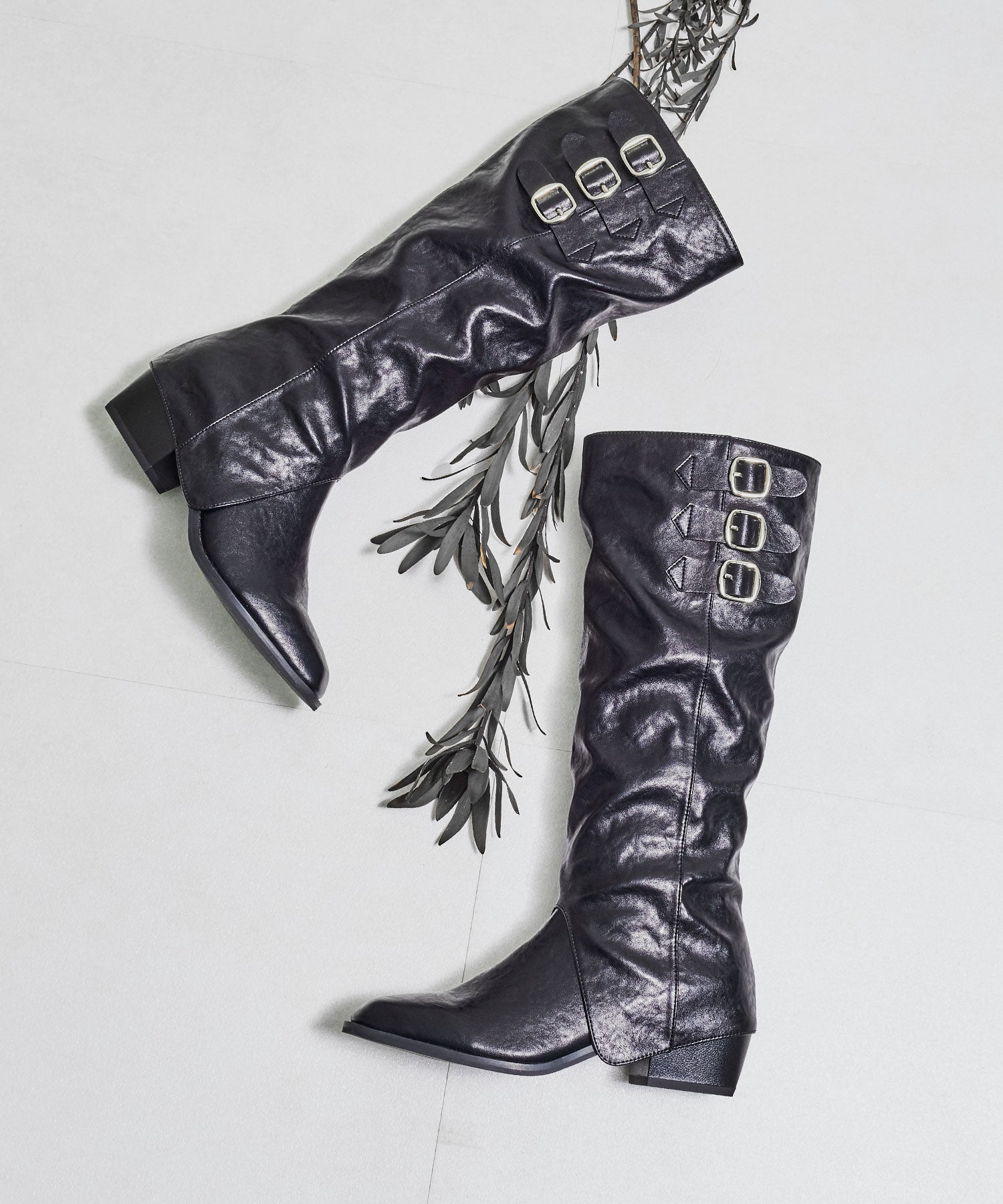 サイドバックルウエスタン風ロングブーツ/57507 – ORIENTALTRAFFIC