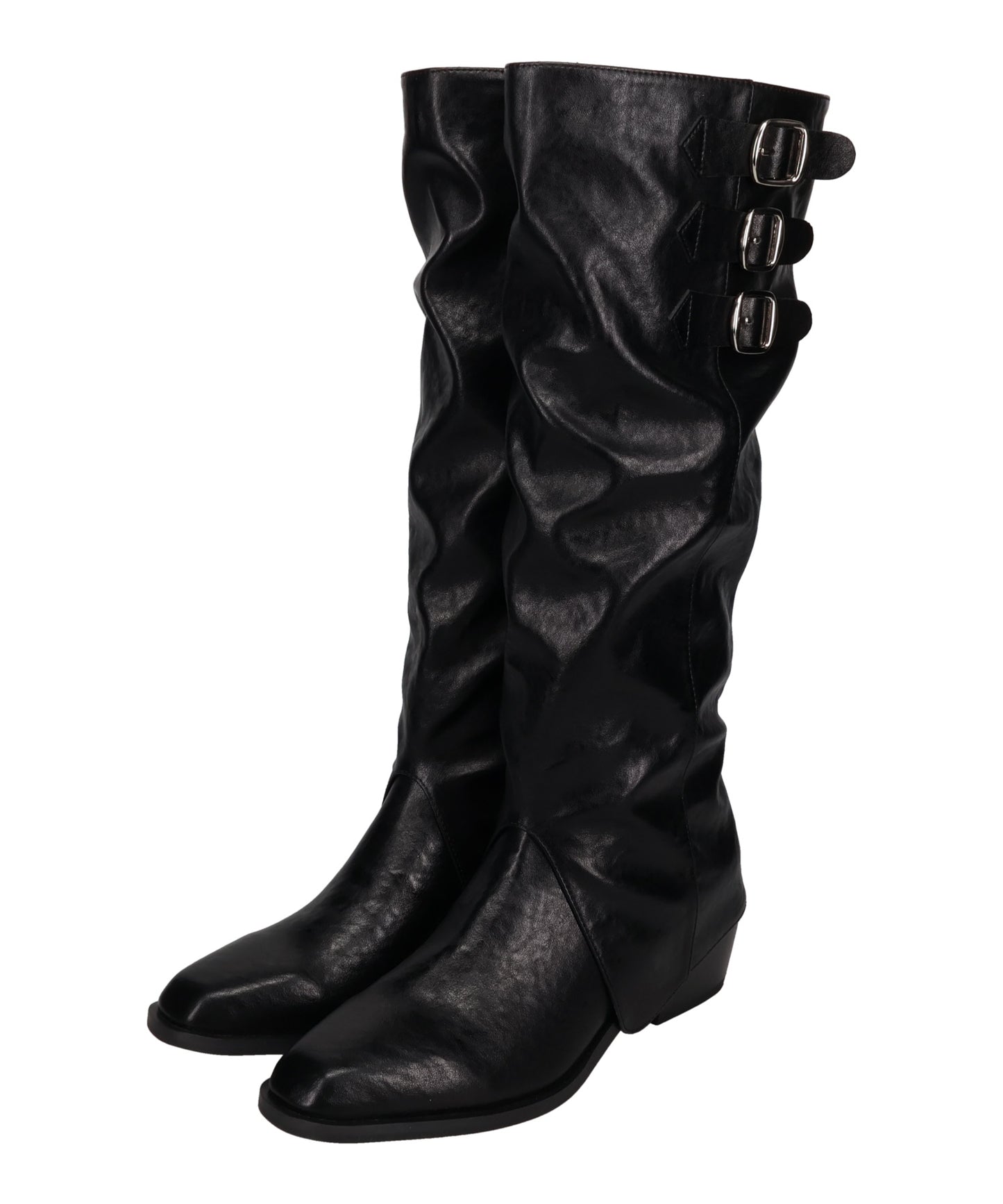 サイドバックルウエスタン風ロングブーツ/57507