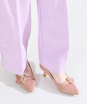 ビジューバックルヒールパンプス/61104