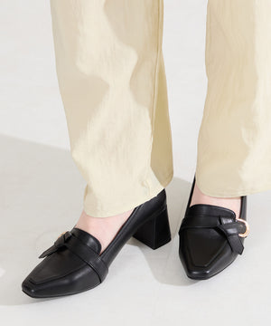 サイドベルトヒールローファー/61110