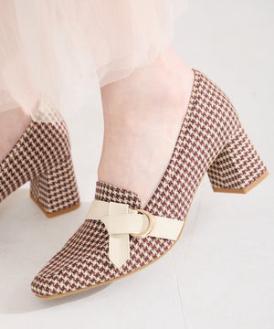 サイドベルトヒールローファー/61110