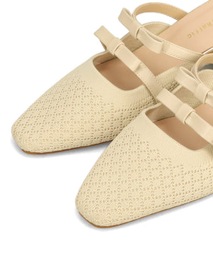 ダブルリボンニットミュールパンプス/61111