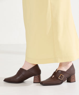 ウッドヒールベルトパンプス/61113