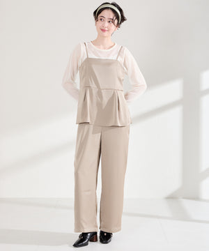 ウッドヒールベルトパンプス/61113