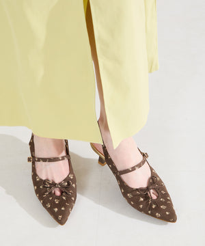 カットデザインストラップパンプス/61114