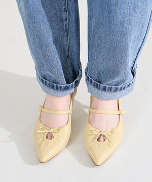 カットデザインストラップパンプス/61114