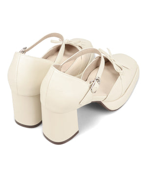 カットデザインプラットフォームパンプス/61116