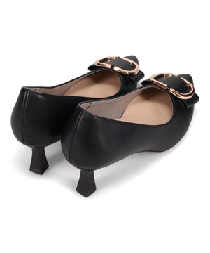 変形リボンモチーフヒールパンプス/61117