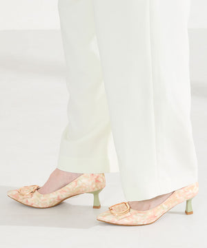 変形リボンモチーフヒールパンプス/61117