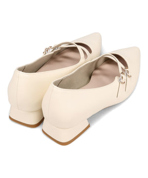 ダブルストラップポインテッドトゥパンプス/61118