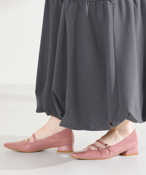 ダブルストラップポインテッドトゥパンプス/61118