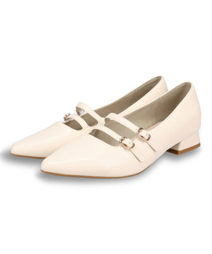 ダブルストラップポインテッドトゥパンプス/61118