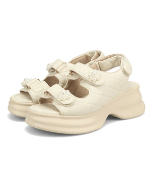 パール×キルティング厚底サンダル/61209