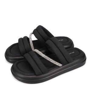 【WEB先行予約/5月下旬発売予定】ラインストーンベルトパデットスライドサンダル/61224