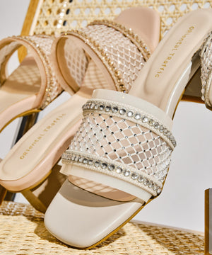 ラインストーンシアーベルトサンダル/61253