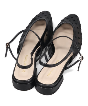 チュールバックストラップパンプス/61332