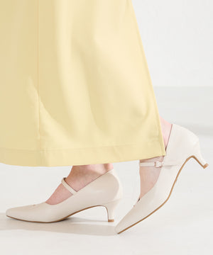 プチメタルパーツストラップヒールパンプス/62102