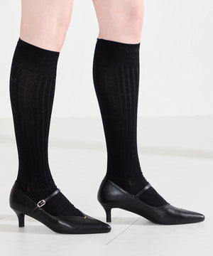 プチメタルパーツストラップヒールパンプス/62102