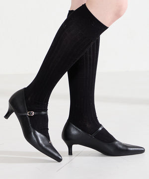 プチメタルパーツストラップヒールパンプス/62102