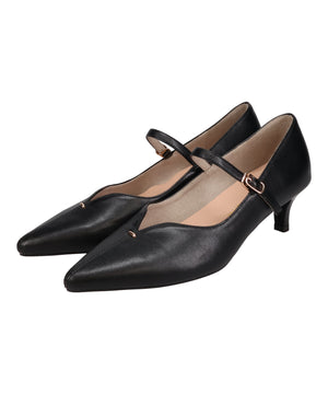 プチメタルパーツストラップヒールパンプス/62102