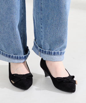 2wayリボンミドルヒールパンプス/62108