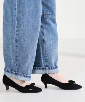 2wayリボンミドルヒールパンプス/62108