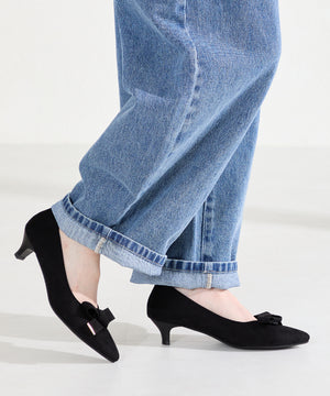 2wayリボンミドルヒールパンプス/62108