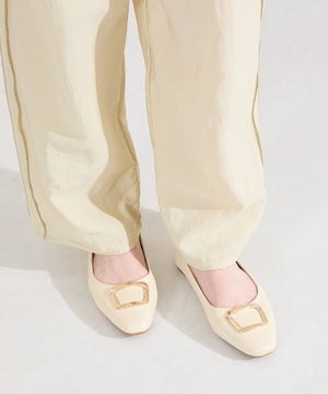 ゴールドモチーフフラットパンプス/62109