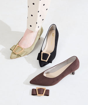 2wayリボンモチーフヒールパンプス/62112