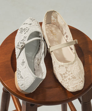 シアーレースメリージェーンパンプス/62114