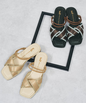 【WEB先行予約/5月中旬発売予定】バイカラー配色2wayミュールサンダル/62206