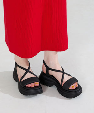 【カタログ掲載アイテム】クロスデザイン厚底サンダル/62207