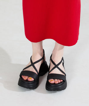 【カタログ掲載アイテム】クロスデザイン厚底サンダル/62207