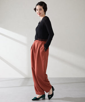 ワンポイントビジューミドルヒールパンプス/62304