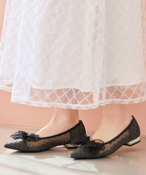 チュールリボンシアーパンプス/66101