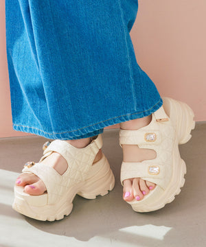 ビジューボタンキルティングスポーツサンダル/66204