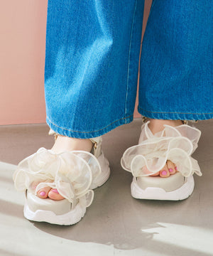 フリルチュールボリュームソールサンダル/66205