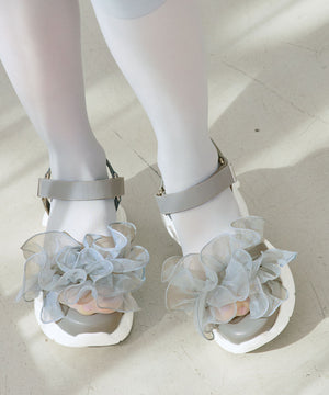 フリルチュールボリュームソールサンダル/66205