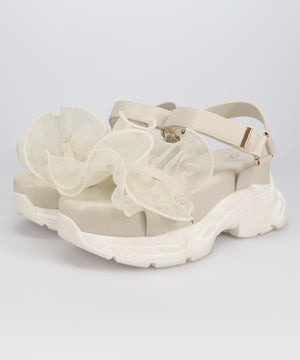 【WEB先行予約/3月上旬発売予定】フリルチュールボリュームソールサンダル/66205