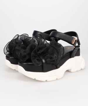 【WEB先行予約/3月上旬発売予定】フリルチュールボリュームソールサンダル/66205