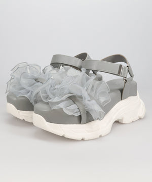 フリルチュールボリュームソールサンダル/66205