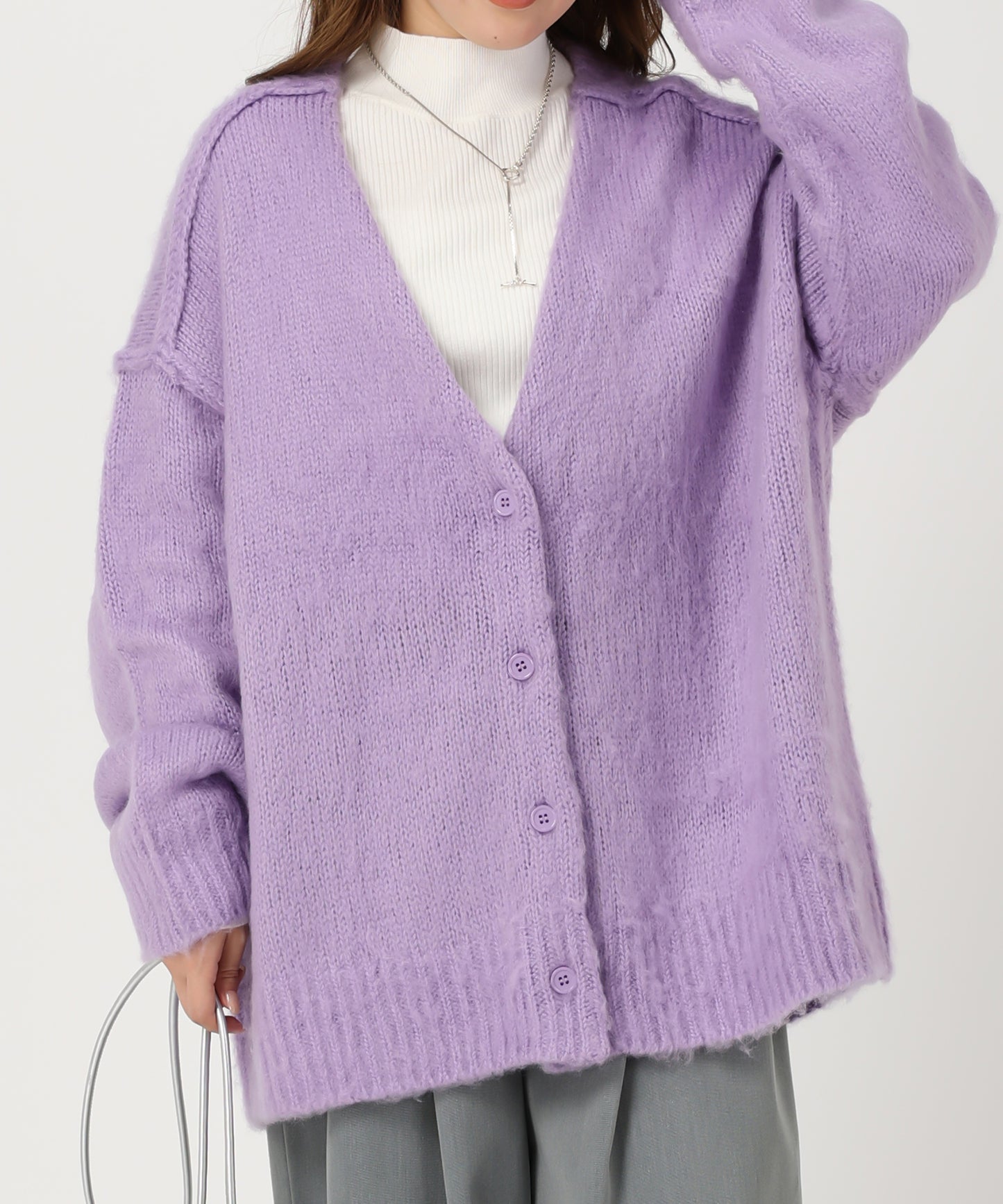 Vネックシャギー2WAYカーディガン/AC1461