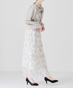 セミマットボウタイブラウス/AC1190