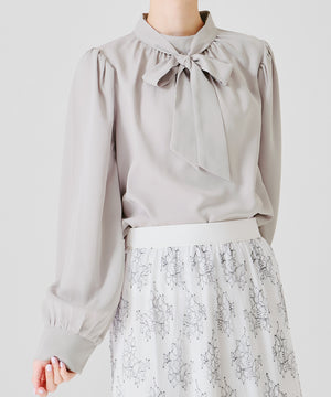 セミマットボウタイブラウス/AC1190