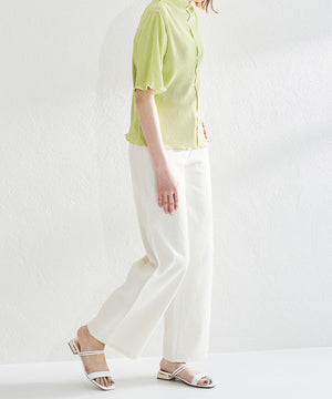 2wayハイネックメロープリーツ5分袖トップス/AC1427