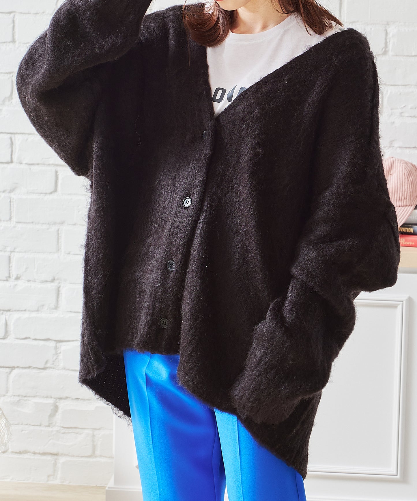 Vネックシャギー2WAYカーディガン/AC1461