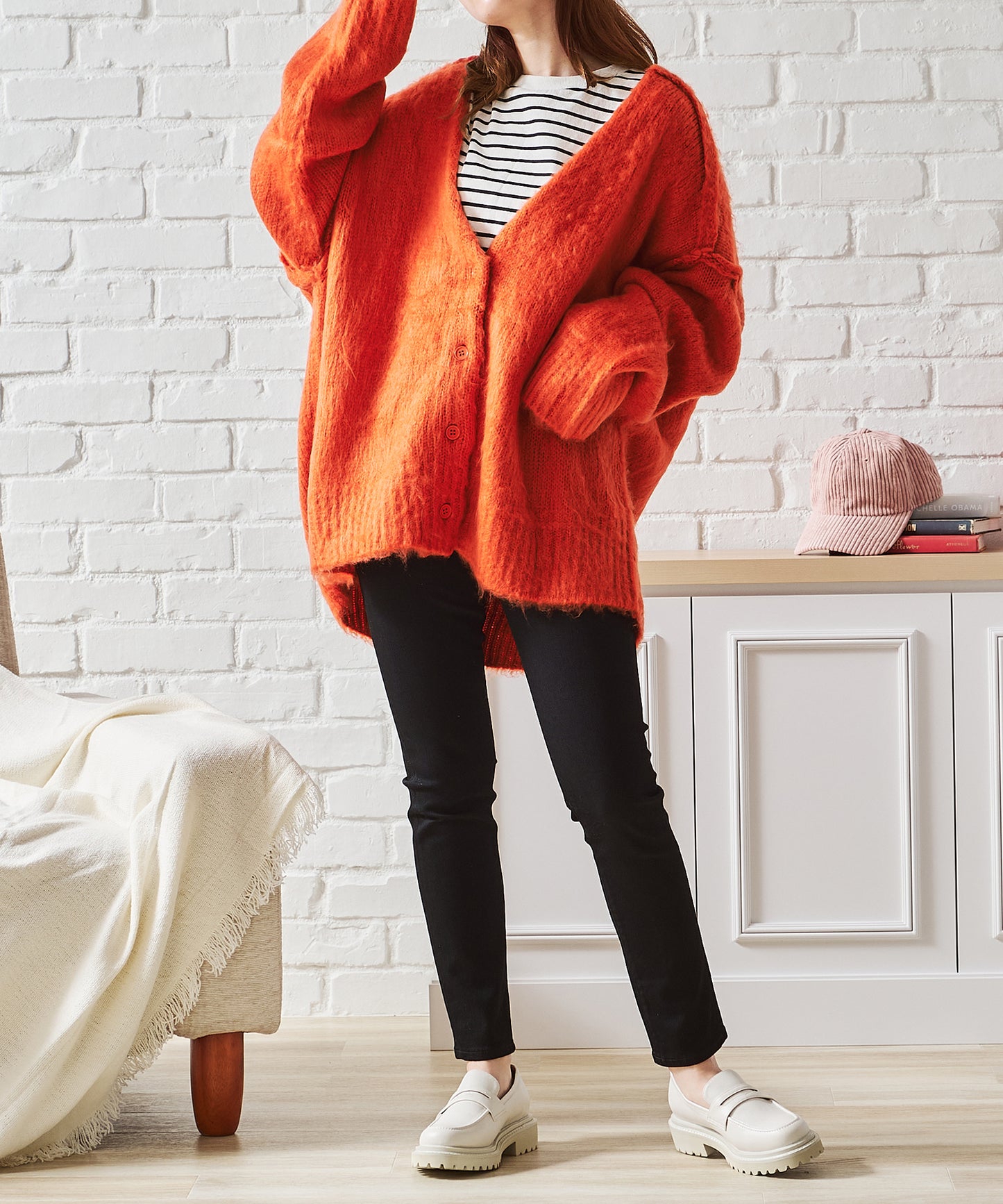 Vネックシャギー2WAYカーディガン/AC1461