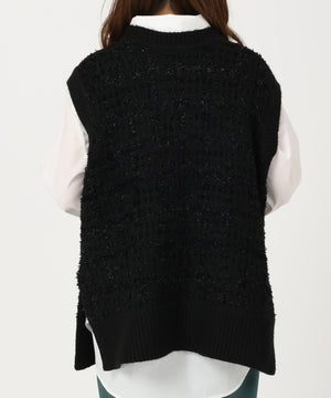 ツイード風テープヤーンニットベスト