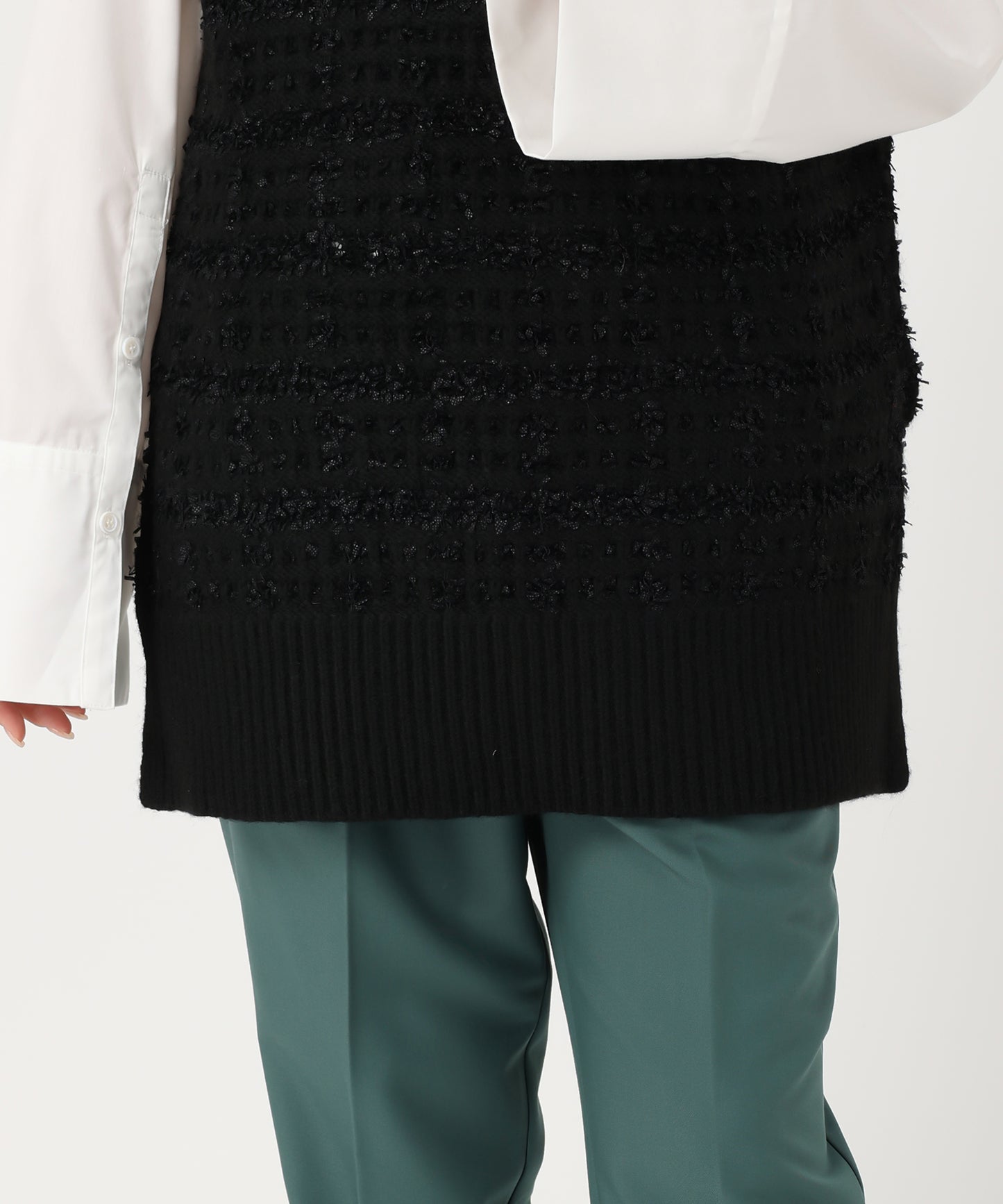 ツイード風テープヤーンニットベスト