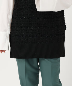 ツイード風テープヤーンニットベスト